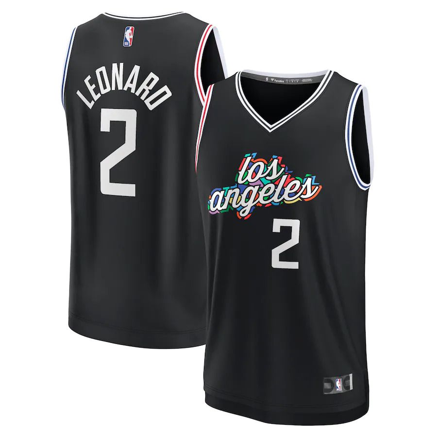 Men Los Angeles Clippers #2 Kawhi Leonard Fanatics Branded Black City Edition 2022-23 Fastbreak NBA Jersey->los angeles clippers->NBA Jersey